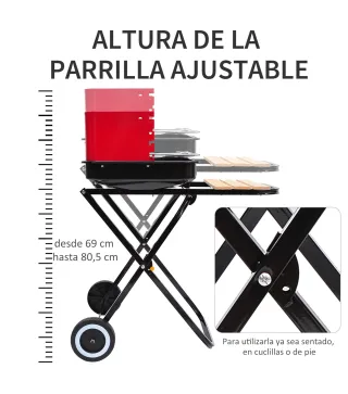 Barbacoa Plegable con Ruedas