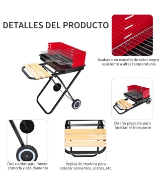 Barbacoa Plegable con Ruedas