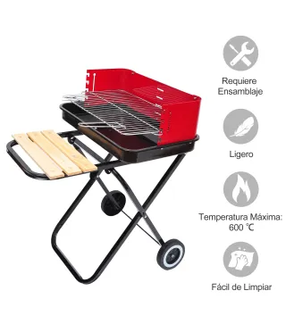 Barbacoa Plegable con Ruedas