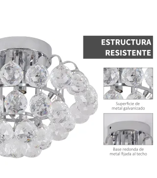 Lámpara de Techo de Cristal