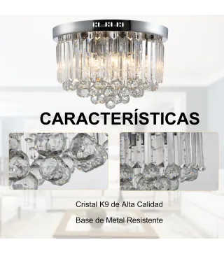 Lámpara de Techo de Cristal