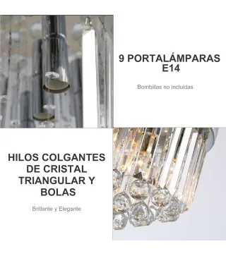 Lámpara de Techo de Cristal