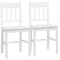 Juego de 2 Sillas de Comedor Blancas Silla de Cocina con Respaldo de Listones Marco de Madera de Pino 41x46,5x85,5 cm