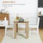 Juego de 2 Sillas de Comedor Blancas Silla de Cocina con Respaldo de Listones Marco de Madera de Pino 41x46,5x85,5 cm
