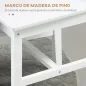 Juego de 2 Sillas de Comedor Blancas Silla de Cocina con Respaldo de Listones Marco de Madera de Pino 41x46,5x85,5 cm