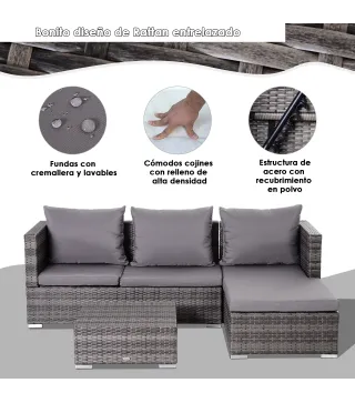 Conjunto de Sofás de Ratán
