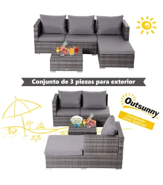 Conjunto de Sofás de Ratán