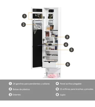 Espejo Joyero de Pared