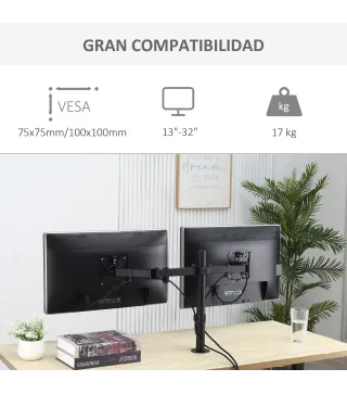 Soporte Monitor Doble