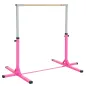Barra de Gimnasia para Niños de +3 Años Barra de Entrenamiento Altura Ajustable 92-150 cm Carga 75 kg 194x121x150cm Rosa