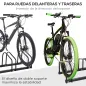 Aparcamiento para 6 Bicicletas Soporte de Acero para Aparcar Bicicletas en el Suelo o Pared 179x33x27 cm Negro