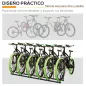 Aparcamiento para 6 Bicicletas Soporte de Acero para Aparcar Bicicletas en el Suelo o Pared 179x33x27 cm Negro