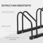 Aparcamiento para 6 Bicicletas Soporte de Acero para Aparcar Bicicletas en el Suelo o Pared 179x33x27 cm Negro