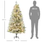 Árbol de Navidad Artificial 180 cm con 300 Luces LED Blancas Cálidas con 577 Ramas Apertura Automática Base Plegable