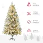 Árbol de Navidad Artificial 180 cm con 300 Luces LED Blancas Cálidas con 577 Ramas Apertura Automática Base Plegable