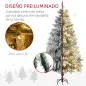 Árbol de Navidad Artificial 180 cm con 300 Luces LED Blancas Cálidas con 577 Ramas Apertura Automática Base Plegable