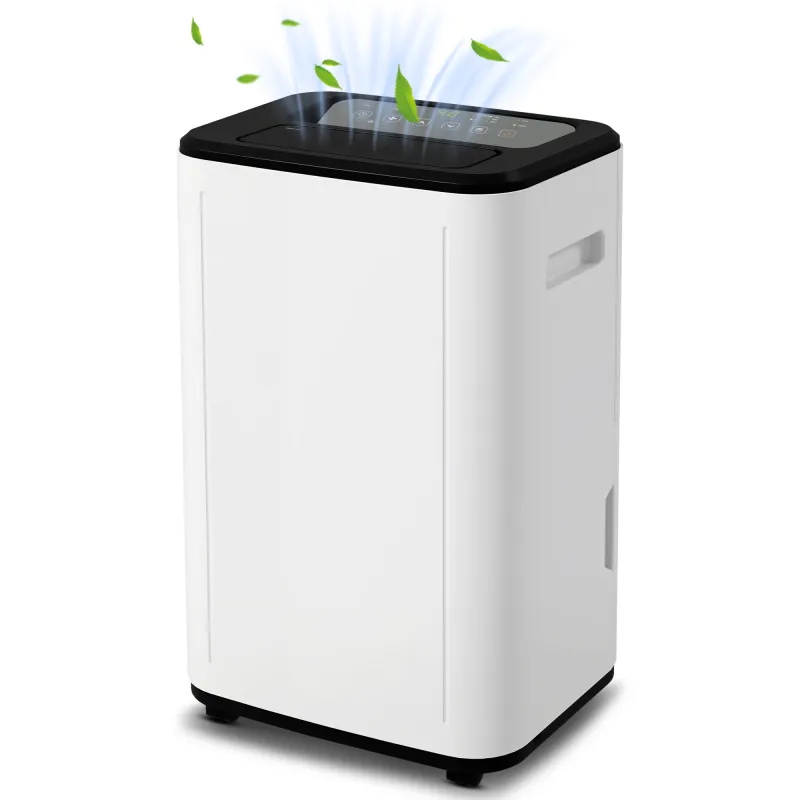 Deshumidificador Eléctrico Depósito de Agua 6 Litro 20L/día con 3 Modos 2 Velocidades Temporizador 33,5x26x53 cm Blanco