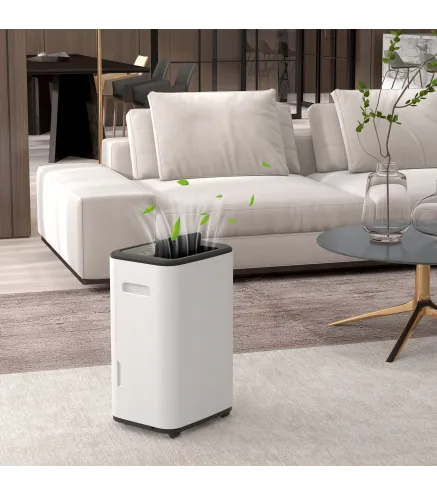 Deshumidificador Eléctrico Depósito de Agua 6 Litro 20L/día con 3 Modos 2 Velocidades Temporizador 33,5x26x53 cm Blanco