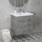 Mueble de Baño con Lavabo Cerámico Armario Bajo de Lavabo de Pared con 2 Puertas Estante Ajustable 60x45,5x60 cm Gris