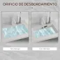 Mueble de Baño con Lavabo Cerámico Armario Bajo de Lavabo de Pared con 2 Puertas Estante Ajustable 60x45,5x60 cm Gris