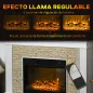 Chimenea Eléctrica con Calefacción 1800W Efecto de Llama con Control Remoto Temporizador 120x24x80 cm Blanco