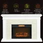 Chimenea Eléctrica con Calefacción 1800W Efecto de Llama con Control Remoto Temporizador 120x24x80 cm Blanco