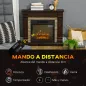 Chimenea Eléctrica 1800W Calentador de Chimenea con Efecto de Llama Mando a Distancia Temporizador 80x21,6x67,8cm Marrón
