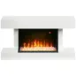 Chimenea Eléctrica 1000W/2000W con Temperatura Ajustable Silencioso Temporizador 15-25 m² 98x27x54,5 cm Blanco