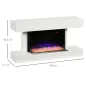 Chimenea Eléctrica 1000W/2000W con Temperatura Ajustable Silencioso Temporizador 15-25 m² 98x27x54,5 cm Blanco