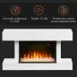 Chimenea Eléctrica 1000W/2000W con Temperatura Ajustable Silencioso Temporizador 15-25 m² 98x27x54,5 cm Blanco