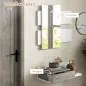 Juego de Muebles de Entrada Recibidor Colgante con Espejo y Cajón 75x3,5x75 cm y 75x30,5x20 cm Blanco y Gris