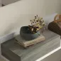 Juego de Muebles de Entrada Recibidor Colgante con Espejo y Cajón 75x3,5x75 cm y 75x30,5x20 cm Blanco y Gris