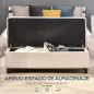 Banco de Almacenamiento Puff de Almacenaje Taburete Tapizado en Lino con Tapa Abatible para Entrada 125x49x41,5 cm Beige