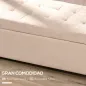 Banco de Almacenamiento Puff de Almacenaje Taburete Tapizado en Lino con Tapa Abatible para Entrada 125x49x41,5 cm Beige