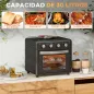 Horno Eléctrico de Sobremesa de 30L 1600W Freidora de Aire con 7 Modos de Calor y Temporizador 43x39x39 cm Negro