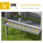 Conejera de Madera para Mascotas Pequeñas con Bandeja Extraíble y Techo Asfáltico 84x43x70 cm Gris y Negro