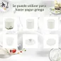 Yogurtera para Hacer Yogur Griego 20 W 1,5L con Filtro Indicador de Encendido y Tecnología PTC 19,5x17,5x21,4 cm Blanco