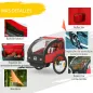 Remolque de Bicicleta para Niños +18 Meses con Cinturón de Seguridad Sistema de Amortiguador 140x88x90 cm Rojo