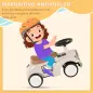 Coche Correpasillos para Bebés de 12 a 36 Meses con Bocina Compartimento de Almacenaje y Volante 58x27x35 cm Crema