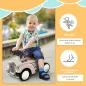 Coche Correpasillos para Bebés de 12 a 36 Meses con Bocina Compartimento de Almacenaje y Volante 58x27x35 cm Crema