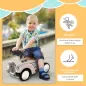 Coche Correpasillos para Bebés de 12 a 36 Meses con Bocina Compartimento de Almacenaje y Volante 58x27x35 cm Crema