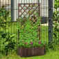 Jardinera con Enrejado de Madera Macetero de Jardín con Soporte para Trepadora 72,5x31,5x149,5 cm Carbonizado