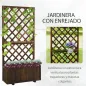 Jardinera con Enrejado de Madera Macetero de Jardín con Soporte para Trepadora 72,5x31,5x149,5 cm Carbonizado