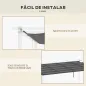 Cubierta para Techo Retráctil de 3,5x2,6 m para Pérgola 4x3 Tela de Repuesto con 10 Orificios de Drenaje Gris Oscuro