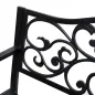 Banco Exterior de Jardín Banco de Acero Carga 240 kg para Patio Terraza Balcón 127x60x89 cm Negro