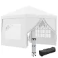 Carpa Plegable con 4 Paredes Desmontables 3x3 m Cenador de Jardín con Bolsa de Transporte Impermeable Anti-UV Blanco