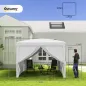 Carpa Plegable con 4 Paredes Desmontables 3x3 m Cenador de Jardín con Bolsa de Transporte Impermeable Anti-UV Blanco