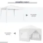 Carpa Plegable con 4 Paredes Desmontables 3x3 m Cenador de Jardín con Bolsa de Transporte Impermeable Anti-UV Blanco