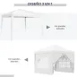 Carpa Plegable con 4 Paredes Desmontables 3x3 m Cenador de Jardín con Bolsa de Transporte Impermeable Anti-UV Blanco