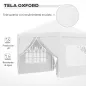 Carpa Plegable con 4 Paredes Desmontables 3x3 m Cenador de Jardín con Bolsa de Transporte Impermeable Anti-UV Blanco